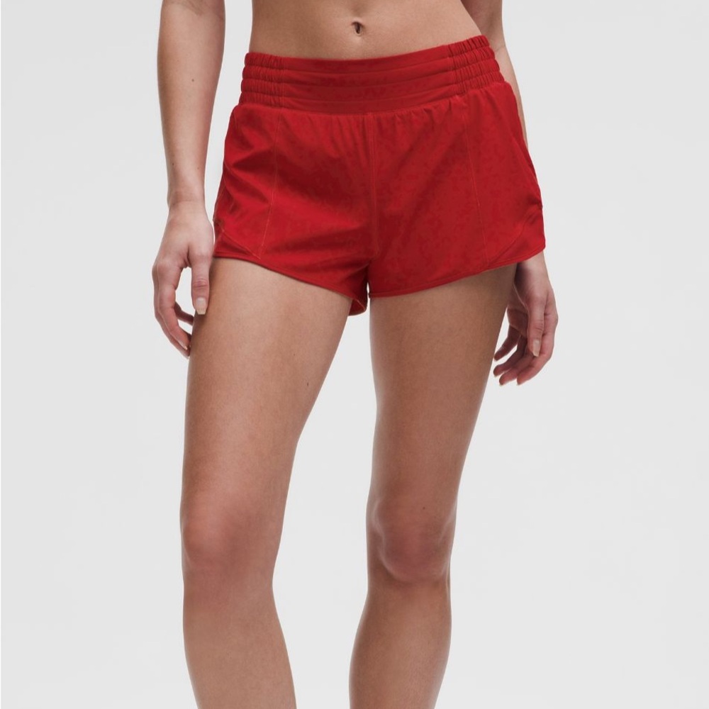 🍋Lululemon Athletica Red Hotty Hot Lined Shorts